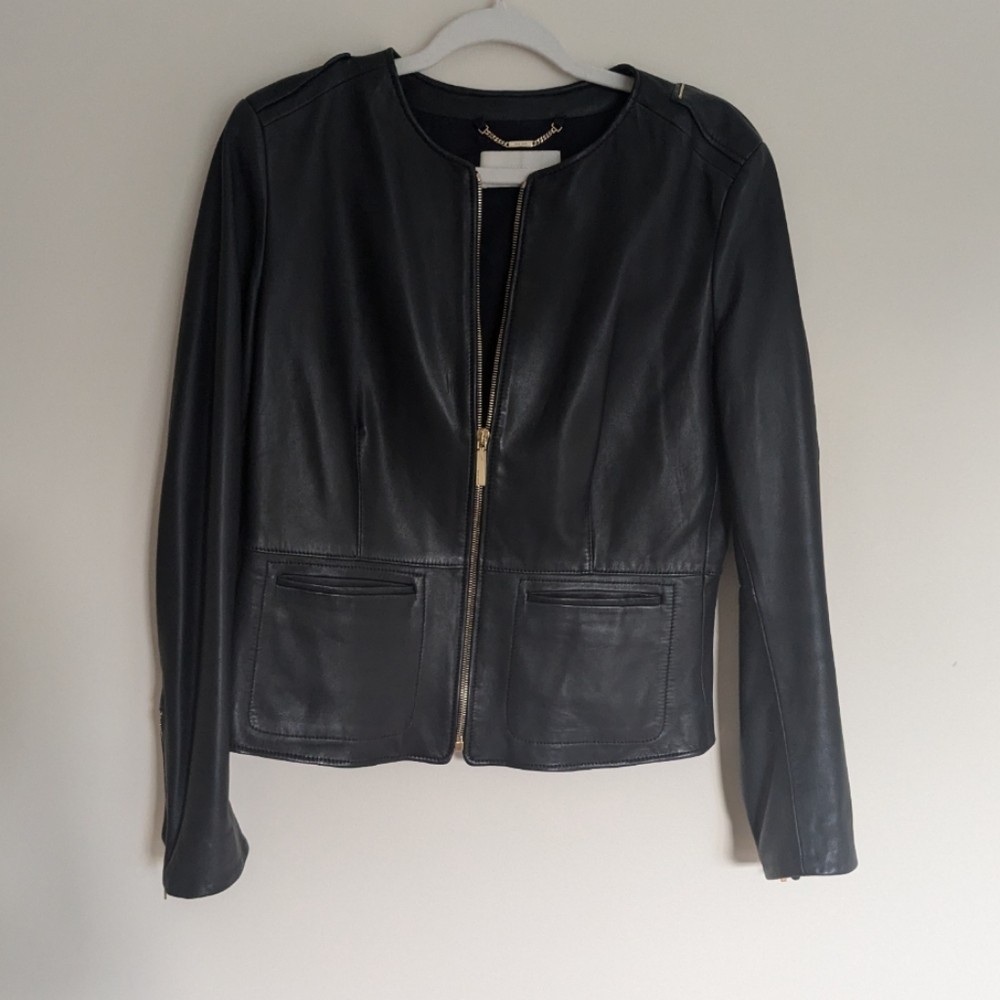 Leather Jacket women's size 10 brand Hugo Boss